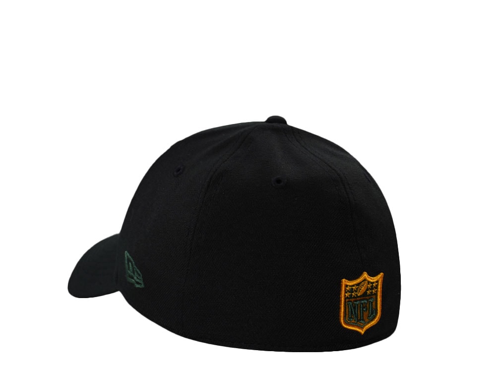 New Era Green Bay Packers Black Classic Edition 39Thirty Stretch Fit Hat