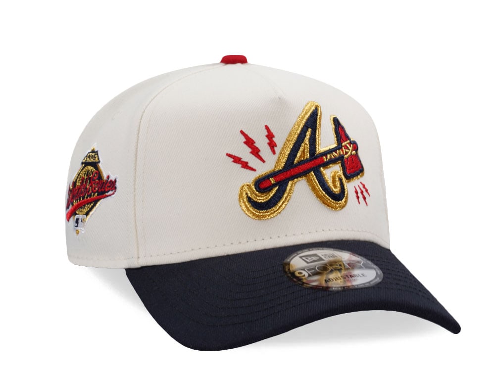 New Era Atlanta Braves World Series 1995 Chrome Two Tone Edition 9Forty A Frame Snapback Hat