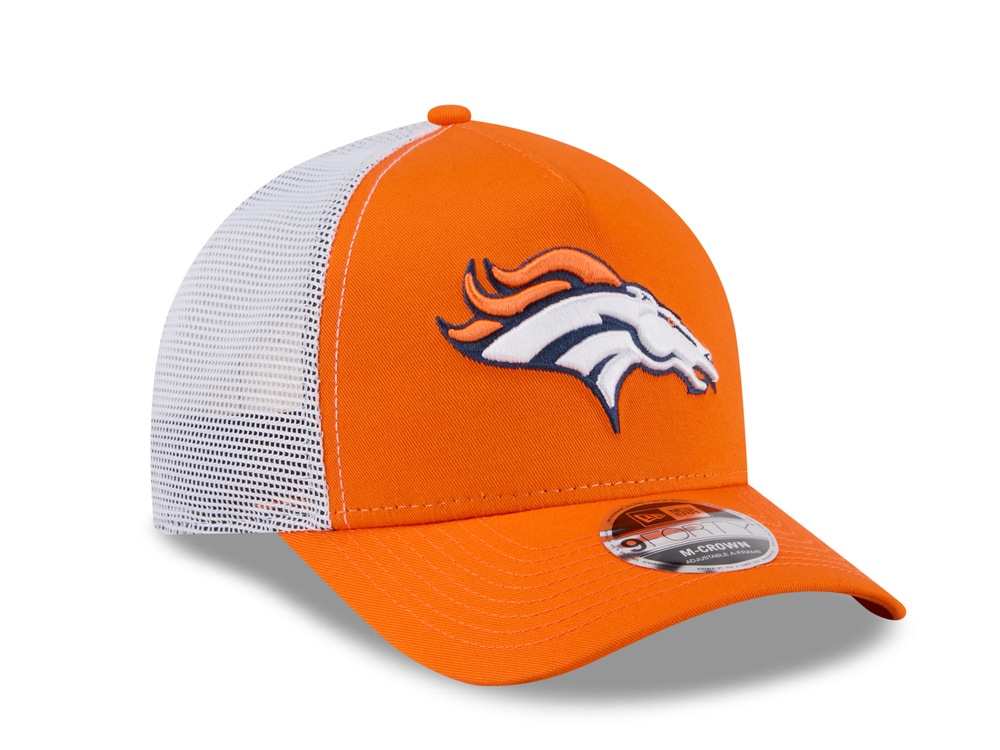 New Era Denver Broncos Official Team Color Edition 9Forty M Crown A Frame Trucker Snapback Hat