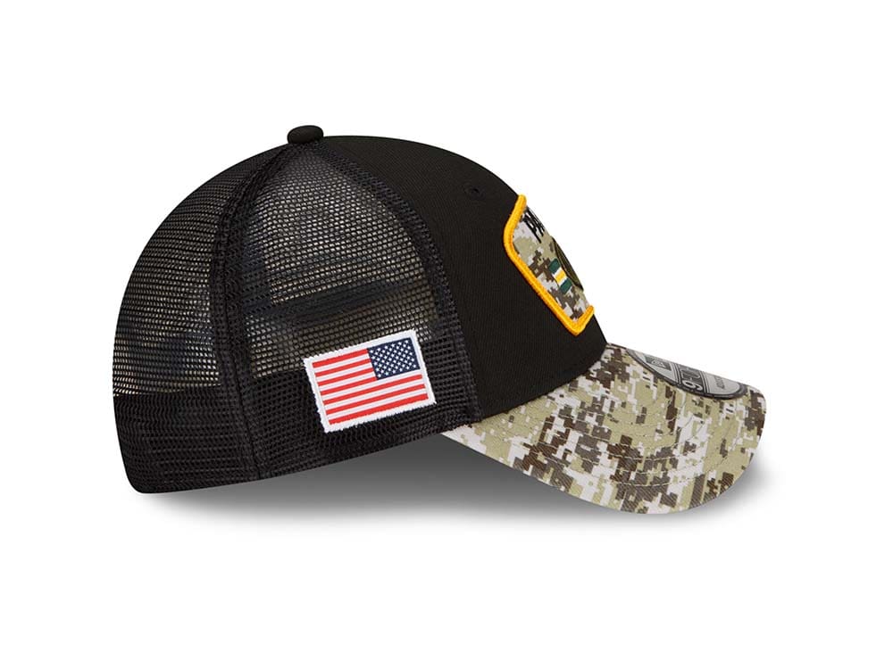 New Era Green Bay Packers Salute to Service 21 9Forty Trucker Snapback Hat