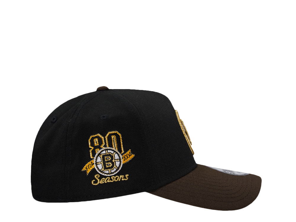 New Era Boston Bruins 80 Seasons Black Two Tone Edition 9Forty A Frame Snapback Hat