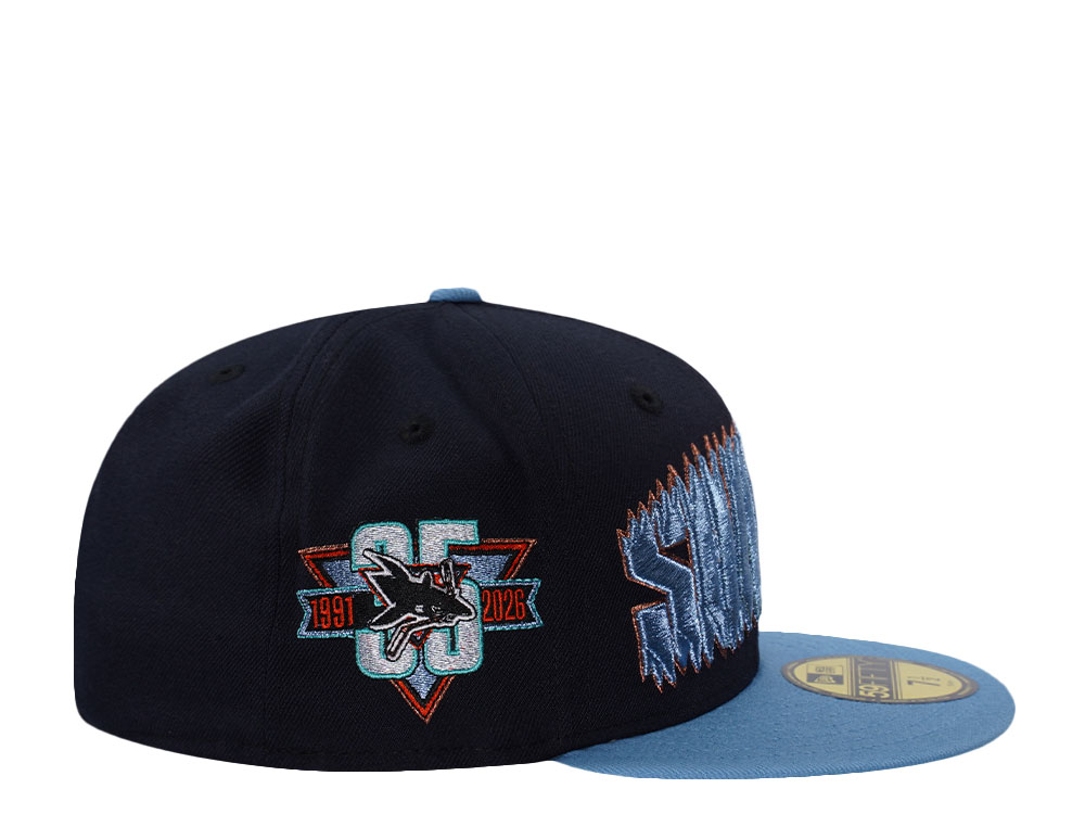 New Era San Jose Sharks 35th Anniversary Navy Two Tone Edition 59Fifty Fitted Hat