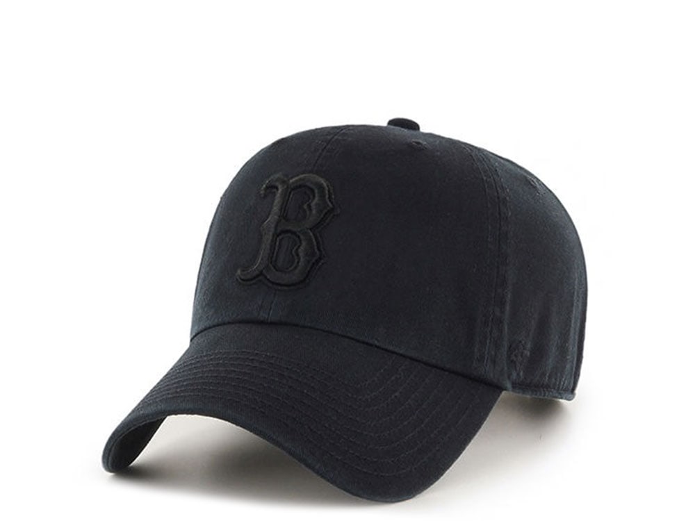 47Brand Boston Red Sox Clean Up All Black Strapback Hat