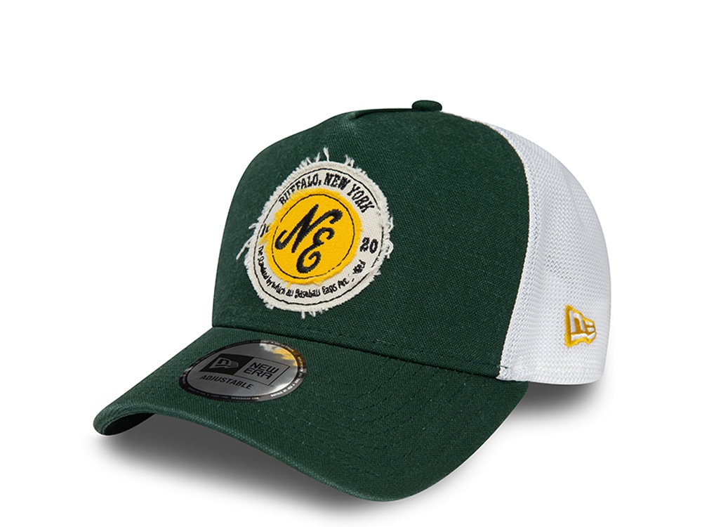 New Era Washed Patch Green A Frame Trucker Snapback Hat