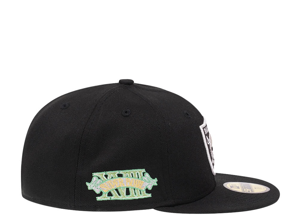 New Era Las Vegas Raiders Citruspop Patch Super Bowl XVIII 59fifty Fitted Hat