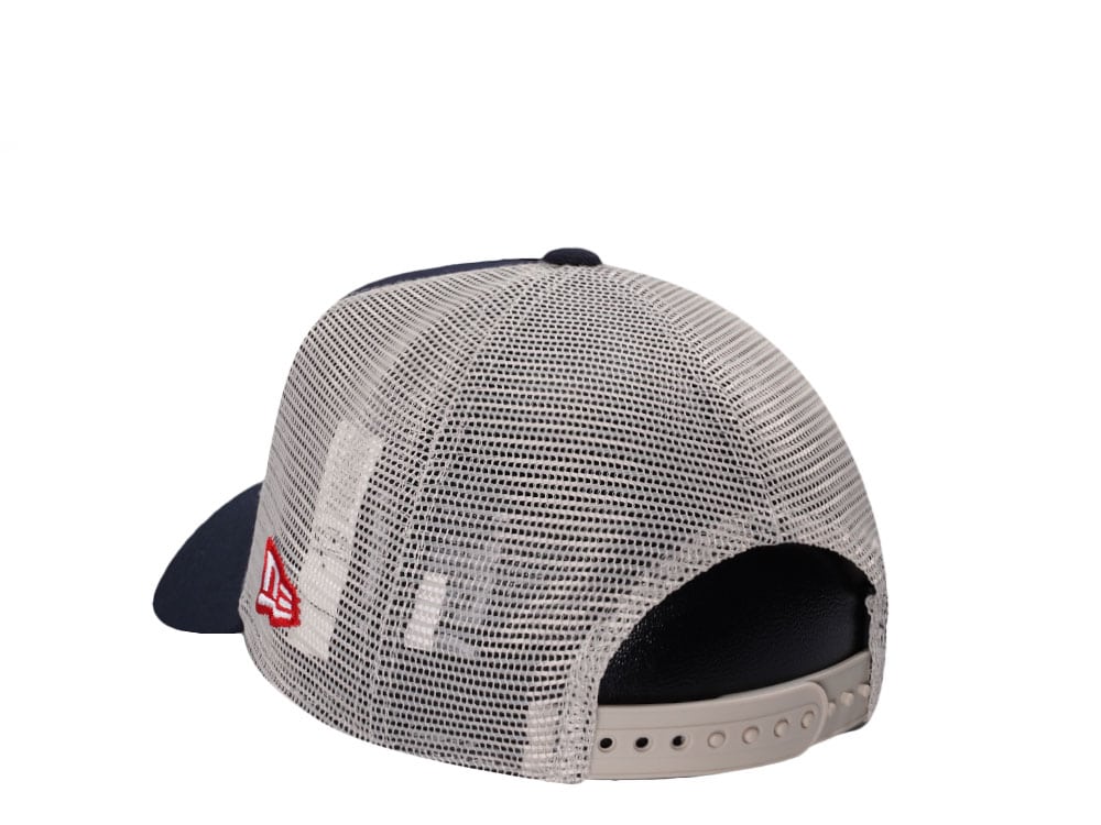 New Era Boston Red Sox Vintage Script Navy Trucker Edition 9Forty A Frame Snapback Hat