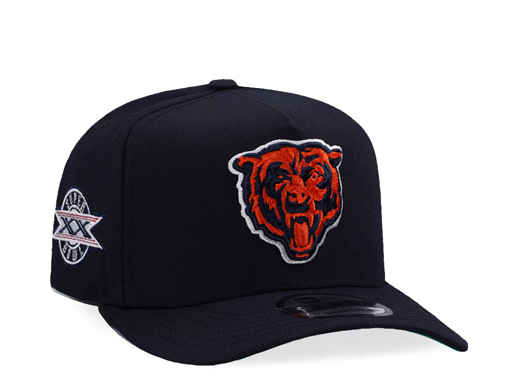 New Era Chicago Bears Super Bowl XX Navy Prime Edition 9Fifty A Frame Snapback Hat
