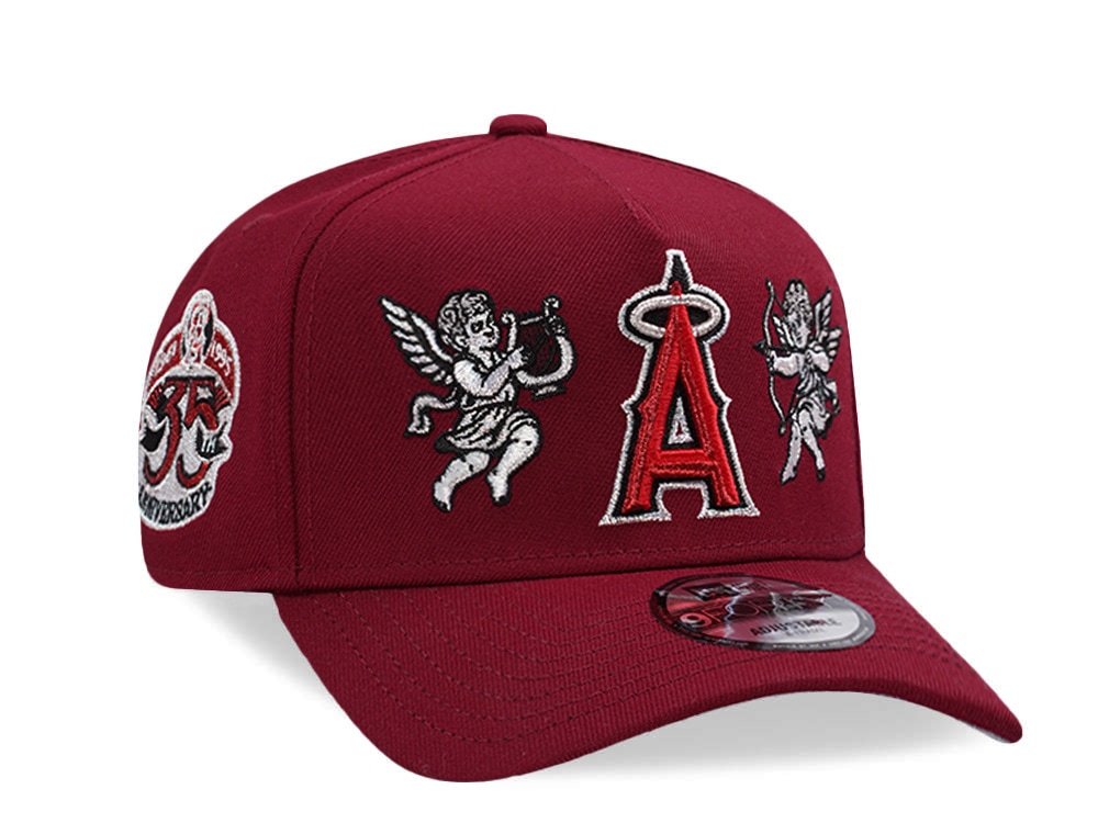 New Era Anaheim Angels 35th Anniversary Cupids Cardinal Red Prime Edition 9Forty A Frame Snapback Hat