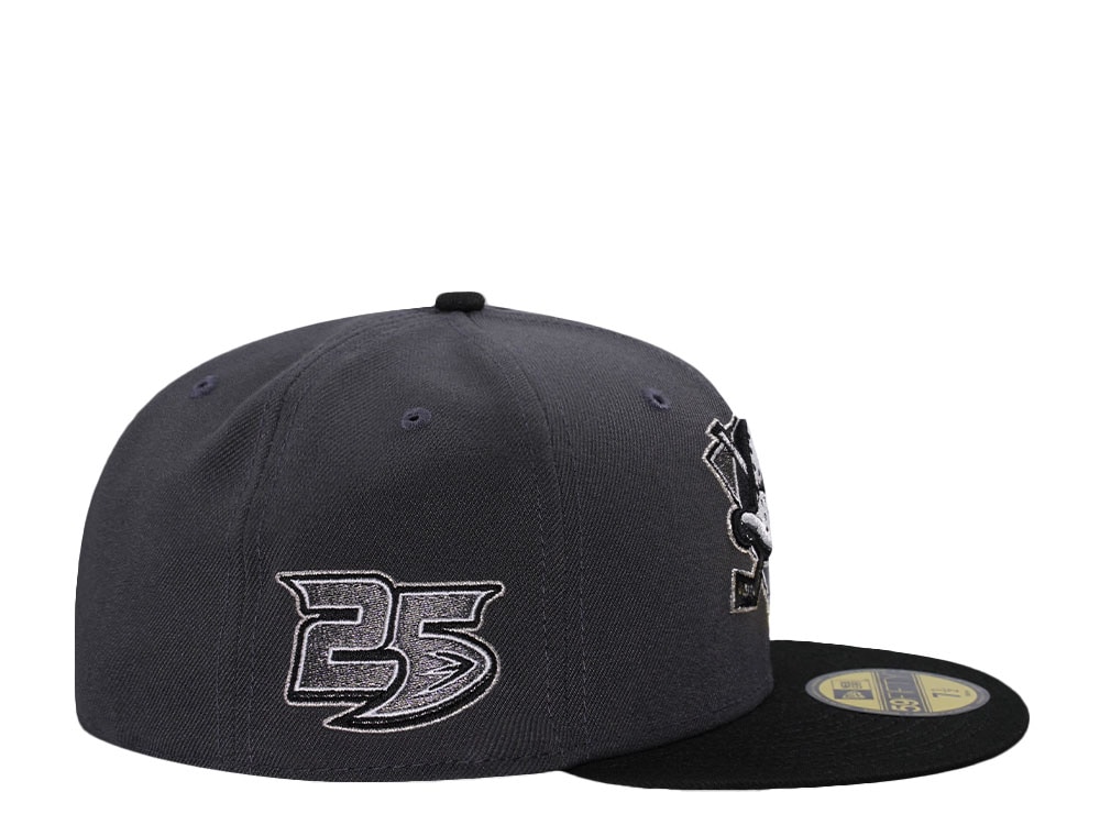 New Era Anaheim Ducks 25th Metallic Dark Graphite Two Tone Edition 59Fifty Fitted Hat
