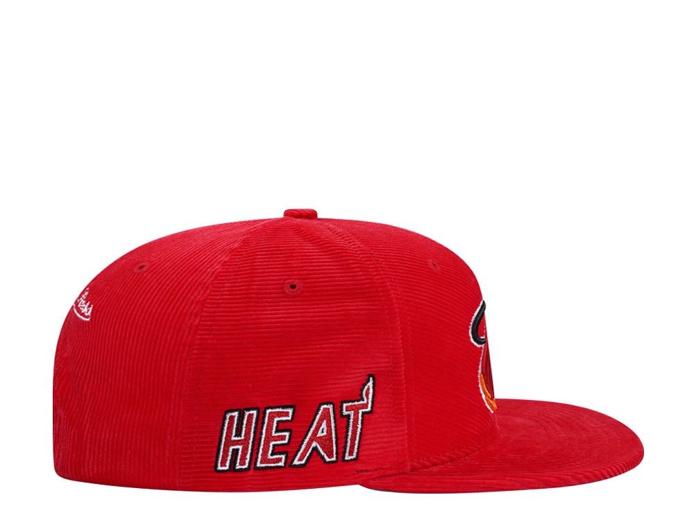 Mitchell & Ness Miami Heat Red Cord Hardwood Classic Snapback Hat
