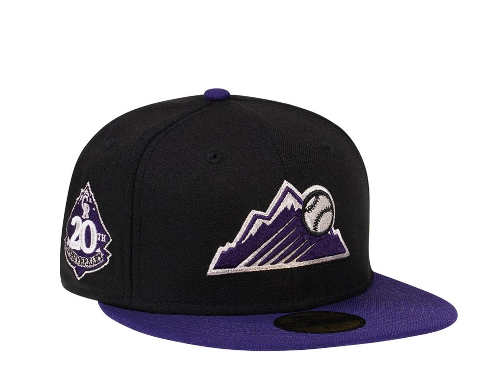 New Era Colorado Rockies 20th Anniversary Two Tone Silver Pop Edition 59Fifty Fitted Hat
