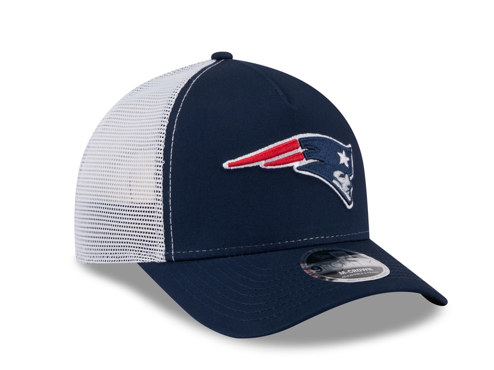 New Era New England Patriots Official Team Color Edition 9Forty M Crown A Frame Trucker Snapback Hat