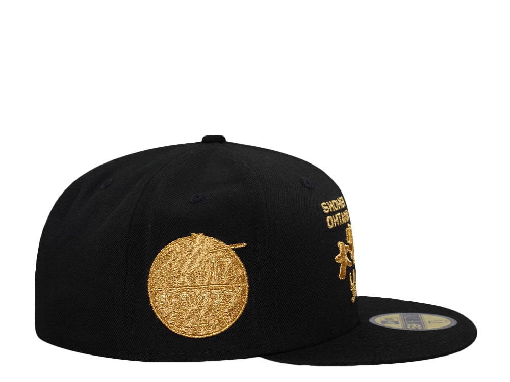 New Era Los Angeles Dodgers Ohtani 24K Gold Black Prime Edition 59Fifty Fitted Hat