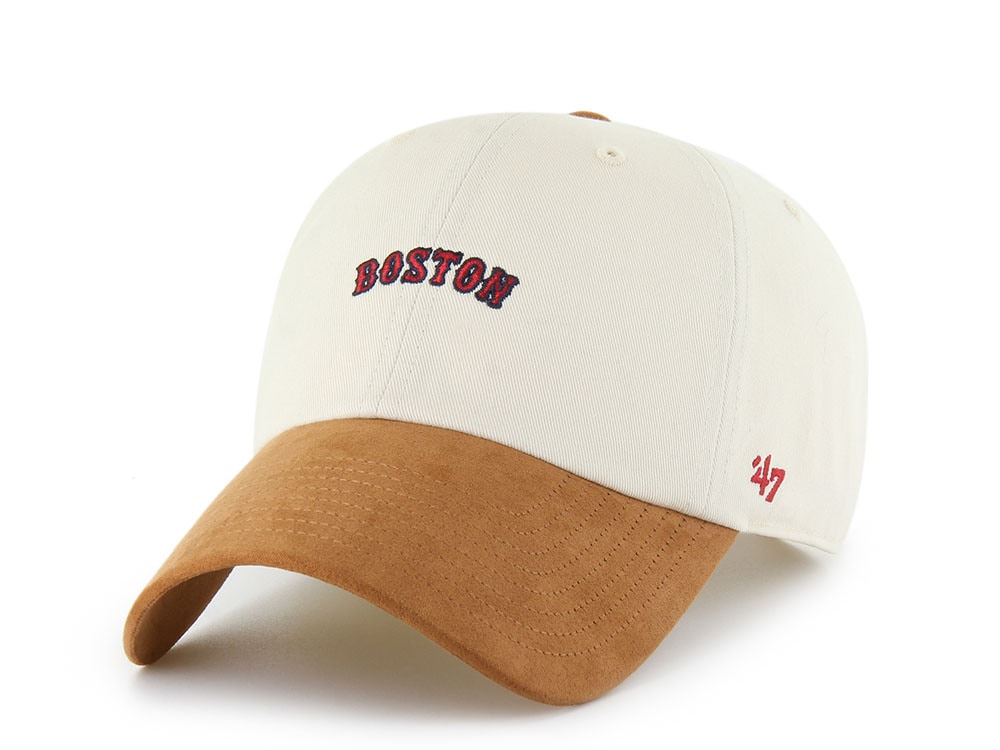 47 Brand Boston Red Sox Script Suede Visor Natural Clean Up Strapback Hat
