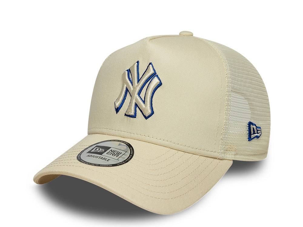 New Era New York Yankees Outline Cream Prime Edition 9Forty A Frame Trucker Snapback Hat