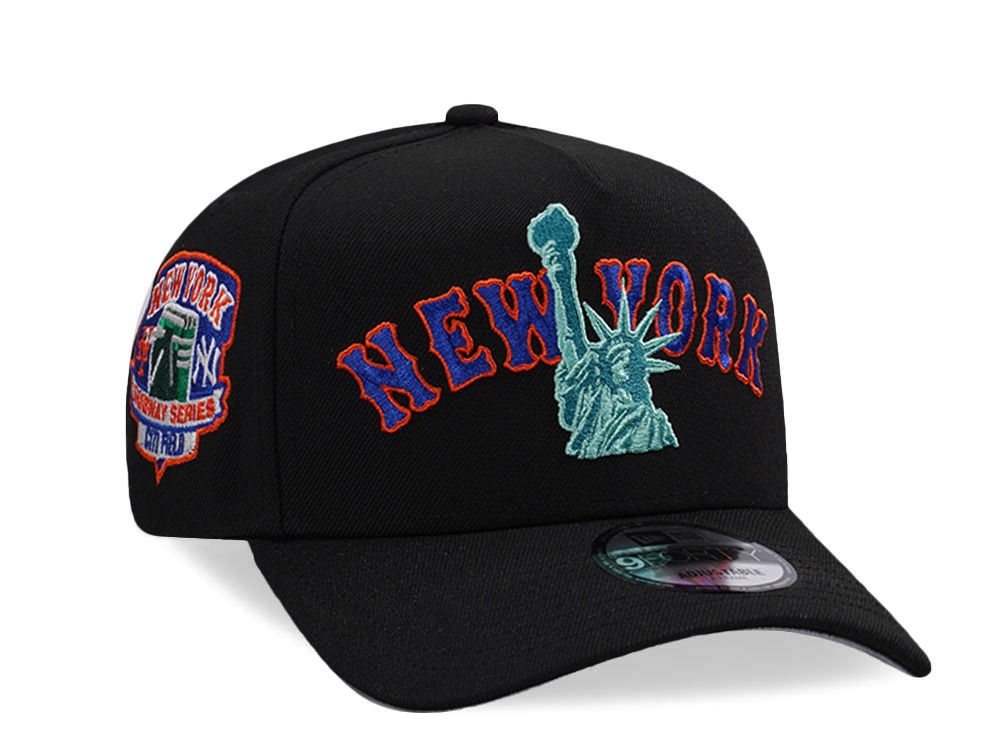 New Era New York Mets Statue Black Prime Edition 9Forty A Frame Snapback Hat