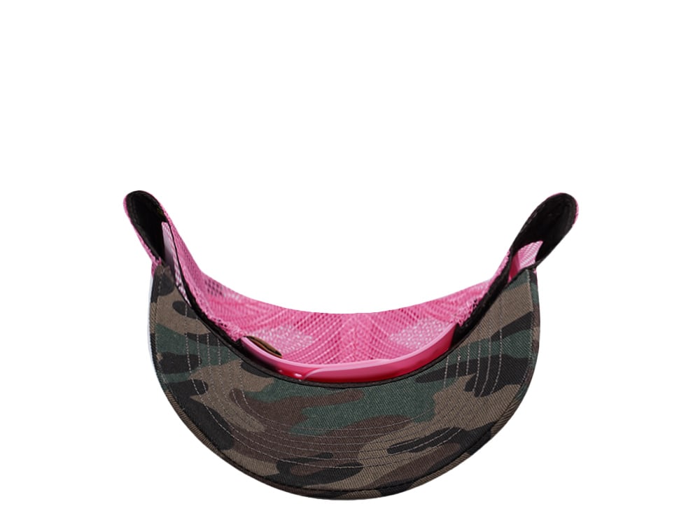 John Deere Script Pink Camouflage Trucker Snapback Hat