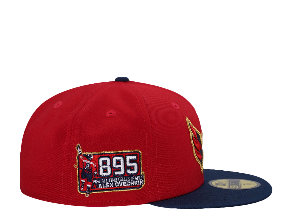 New Era Washington Capitals All Time Goals Ovechkin Red Two Tone Edition 59Fifty Fitted Hat
