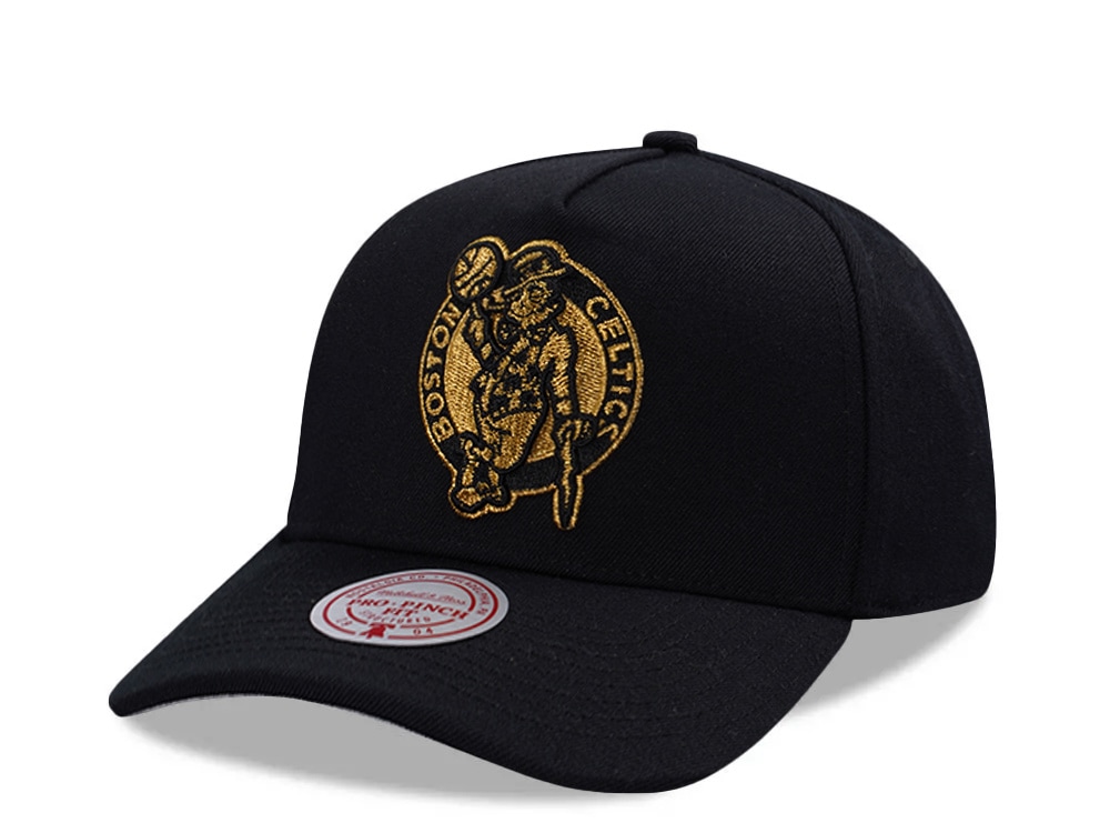 Mitchell & Ness Boston Celtics Black Gold Edition Pro Pinch Fit Snapback Hat
