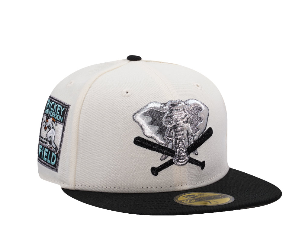 New Era Oakland Athletics Rickey Henderson Chrome Two Tone Edition 59Fifty Fitted Hat