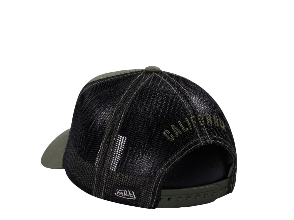 Von Dutch Bulldog Dark Green Trucker Snapback Hat