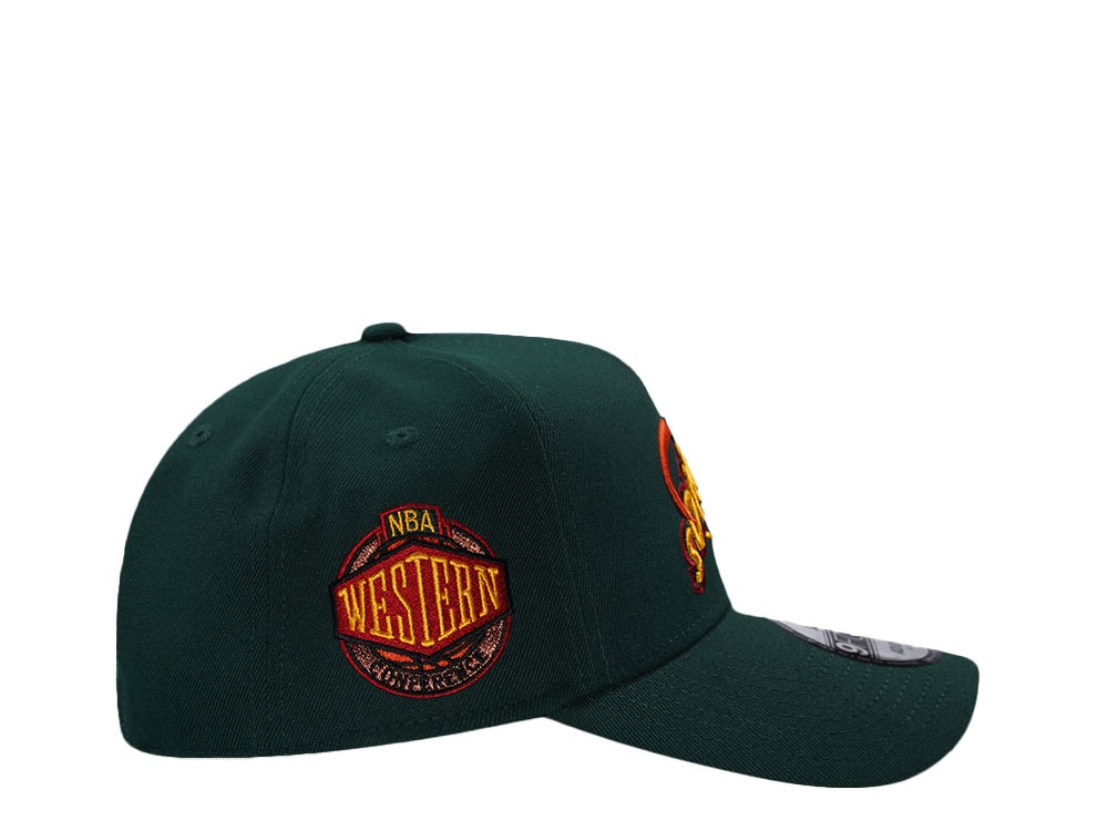 New Era Seattle Supersonics NBA Western Conference Dark Green Prime Edition 9Forty A Frame Snapback Hat