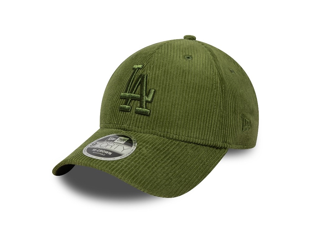 New Era Los Angeles Dodgers Green Corduroy 9Forty M Crown Snapback Hat