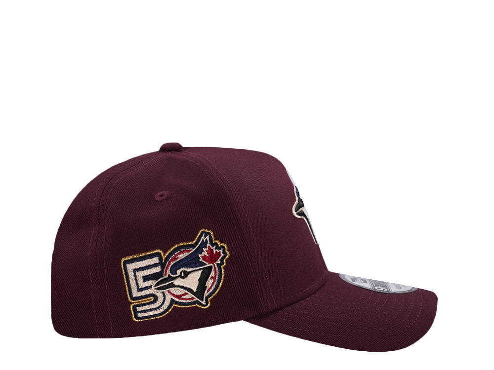 New Era Toronto Blue Jays 50th Anniversary Maroon Prime Edition 9Forty A Frame Snapback Hat