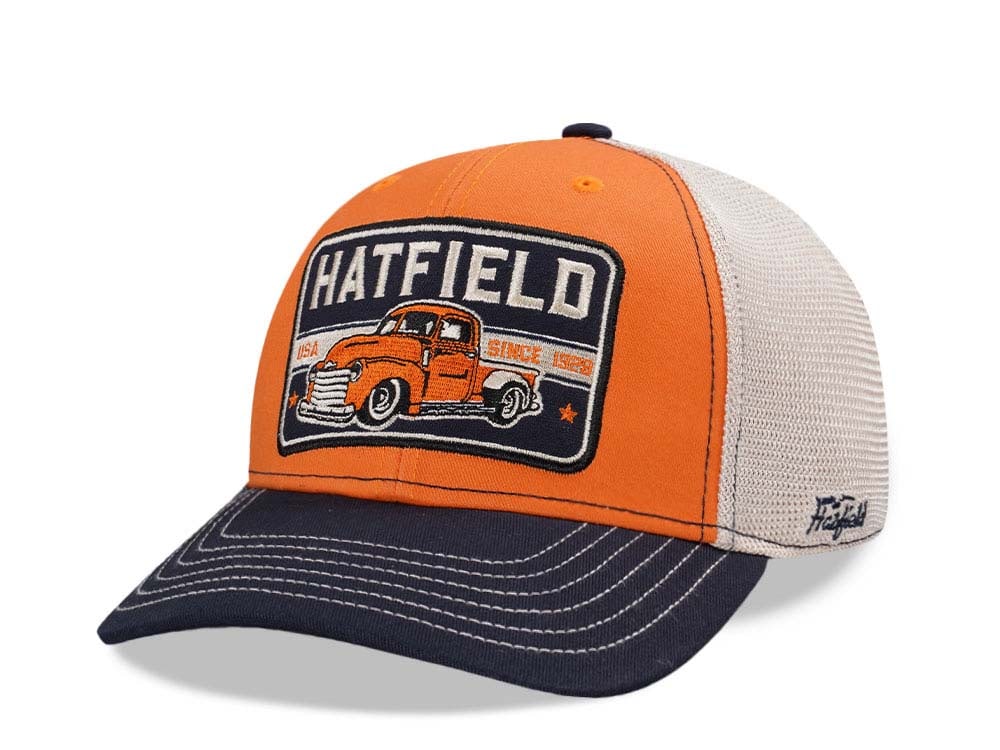 Hatfield Truck Orange Ivory Trucker Snapback Hat