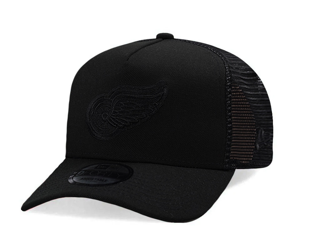New Era Detroit Red Wings Black Prime Edition 9Forty A Frame Trucker Snapback Hat