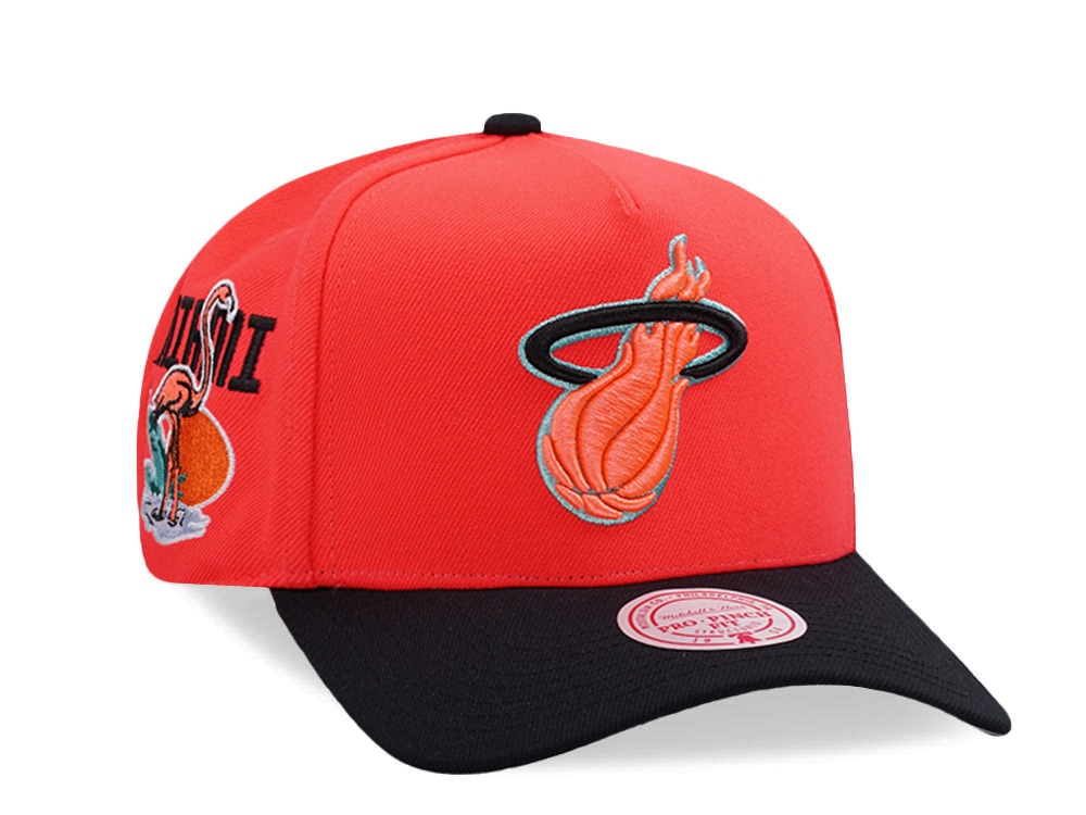 Mitchell & Ness Miami Heat NBA In The City Neon Orange Edition Pro Pinch Fit Snapback Hat