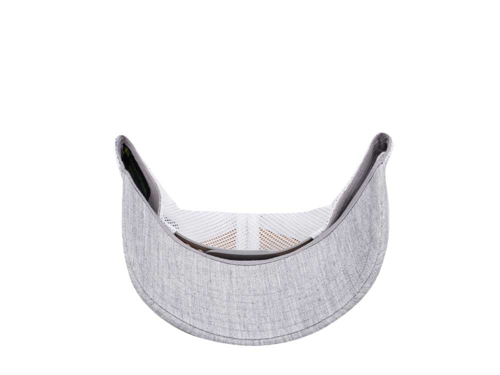 John Deere Twill Mesh Sueded Logo Grey White Trucker Snapback Hat
