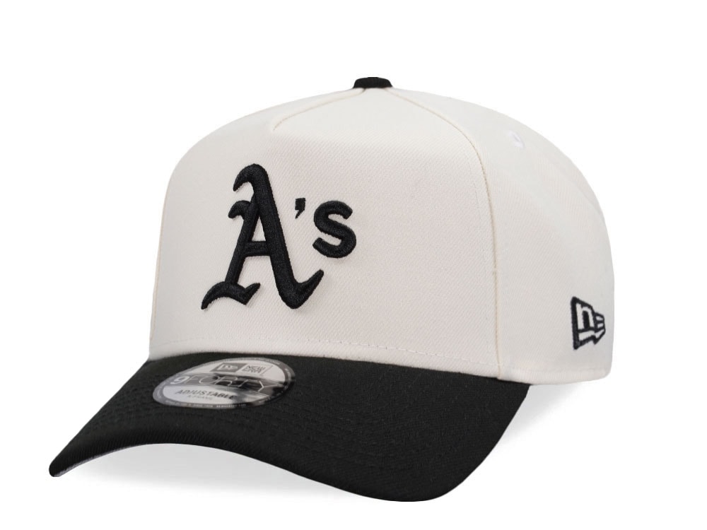 New Era Oakland Athletics Chrome Black Two Tone Edition 9Forty A Frame Snapback Hat