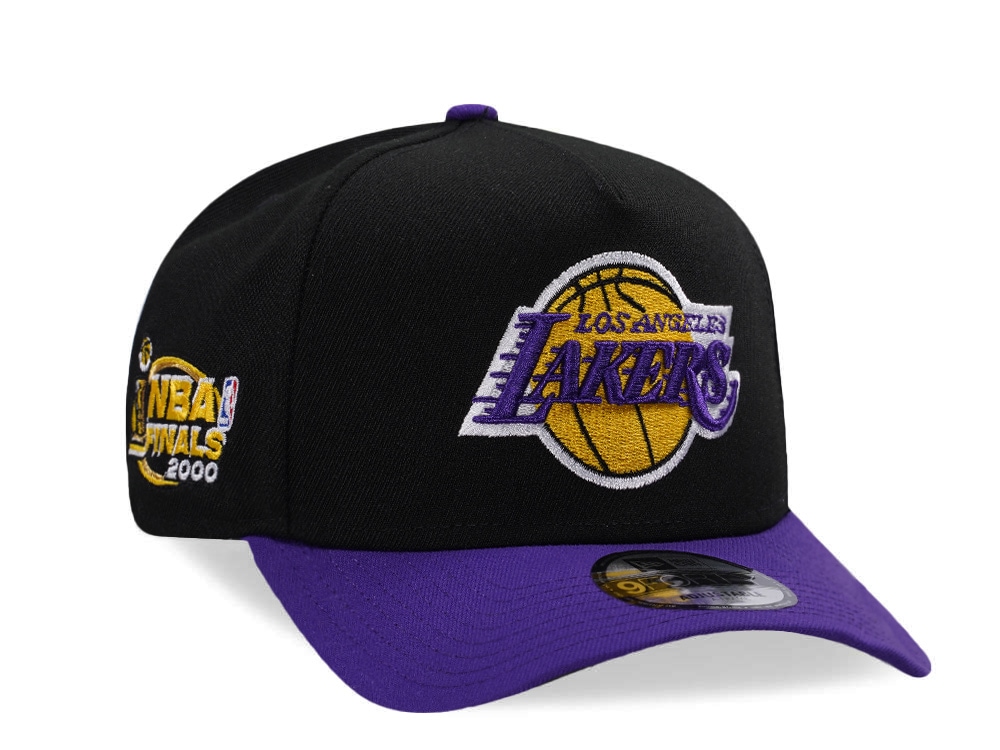 New Era Los Angeles Lakers NBA Finals 2000 Black Two Tone Edition 9Forty A Frame Snapback Hat