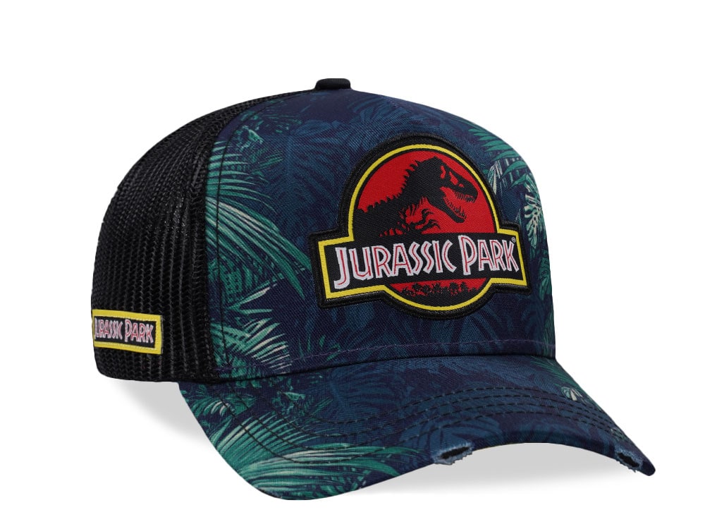 Capslab Jurassic Park Logo Trucker Snapback Hat