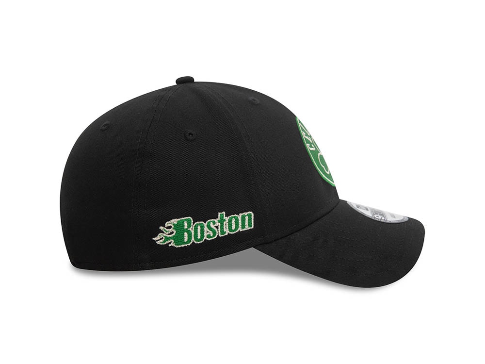 New Era Boston Celtics Black Metallic 9Forty Strapback Hat