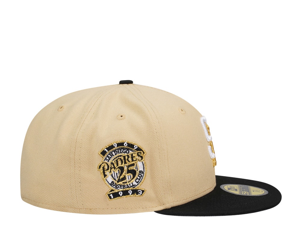 New Era San Diego Padres 25th Anniversary Black Vegas Two Tone Edition 59Fifty Fitted Hat