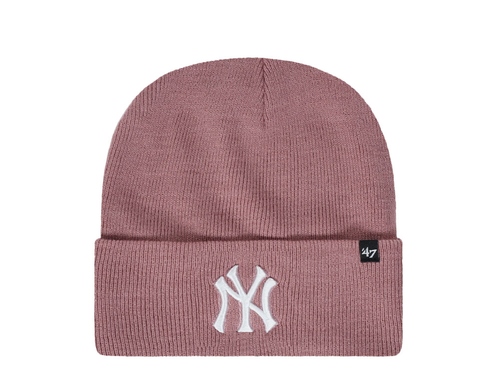 Bonnet Tricoté 39'47 Brand - Modèle Haymaker New York Yankees, Couleur Mauve, 100% Acrylique - 2