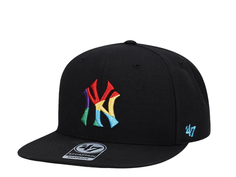 47Brand New York Yankees Black Fractal Captain Snapback Hat