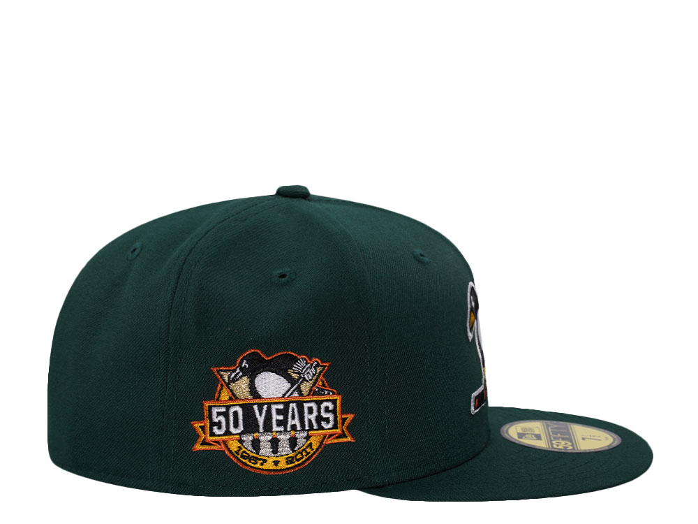 New Era Pittsburgh Penguins 50th Anniversary Dark Green Prime Edition 59Fifty Fitted Hat
