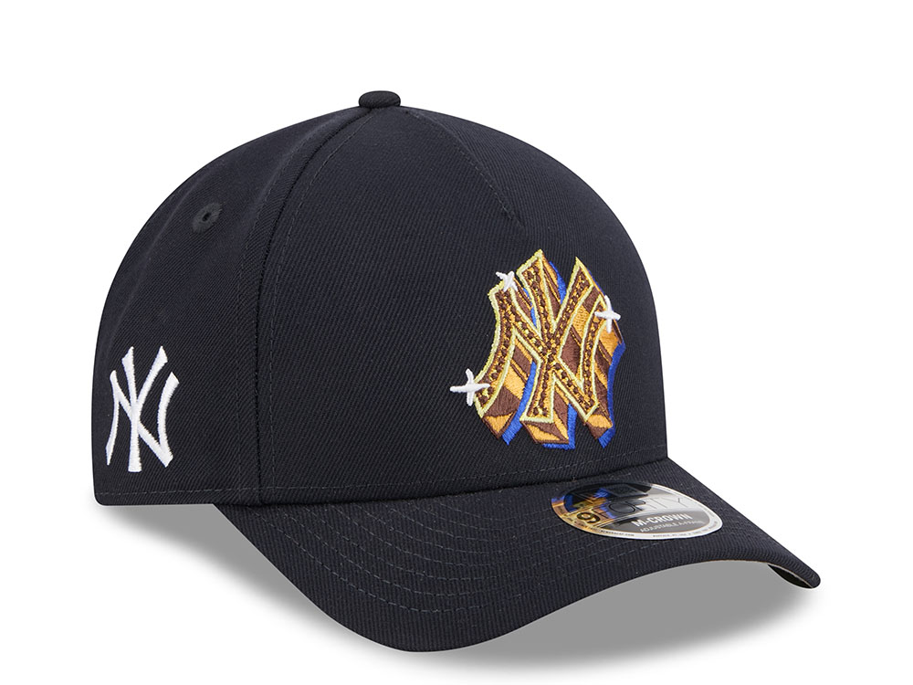 New Era New York Yankees Emblem Navy Prime 9Forty A Frame M Crown Snapback Hat