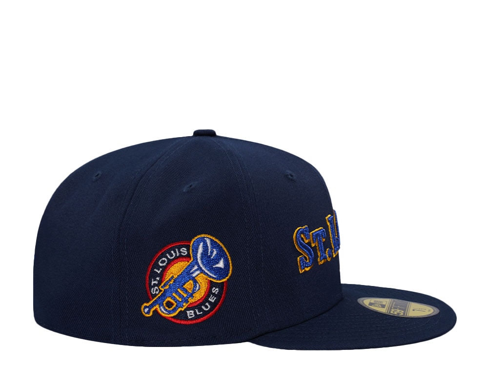 New Era St. Louis Blues Script Metallic Prime Edition 59Fifty Fitted Hat