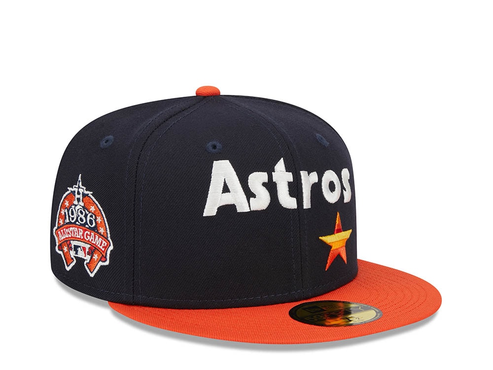 New Era Houston Astros All Star Game 1986 Retro Script Two Tone Edition 59Fifty Fitted Hat
