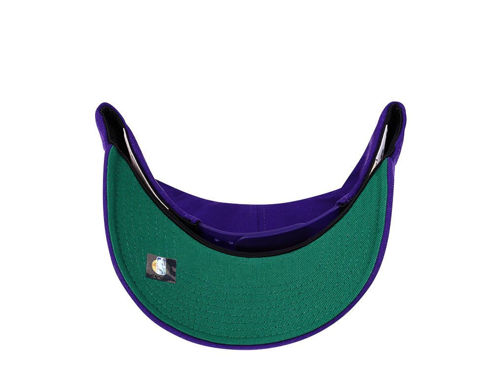 Mitchell & Ness Utah Jazz Team Ground Purple Red Line Solid Flex Snapback Hat