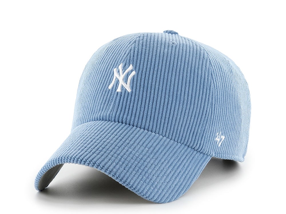 47 Brand New York Yankees Corduroy Montego Blue Base Runner Clean Up Strapback Hat