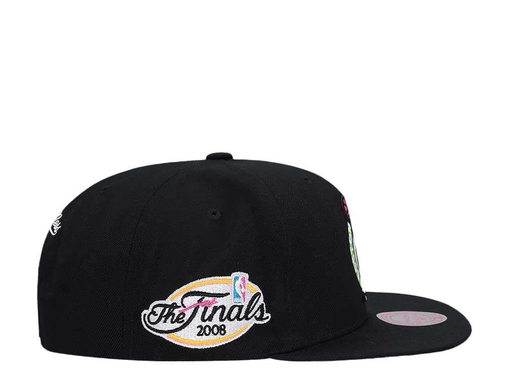 Mitchell & Ness Boston Celtics The Finals 2008 Neon Tropical Black Snapback Hat