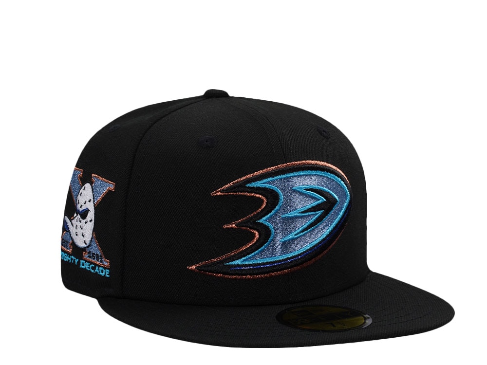 New Era Anaheim Ducks 10th Anniversary Metallic Black Prime Edition 59Fifty Fitted Hat