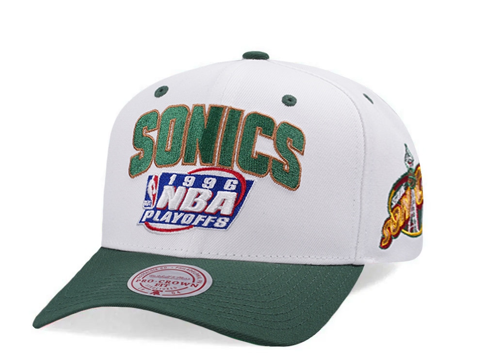 Mitchell & Ness Seattle Supersonics NBA Playoffs 1996 Chrome Two Tone Editon Pro Crown Fit Snapback Hat