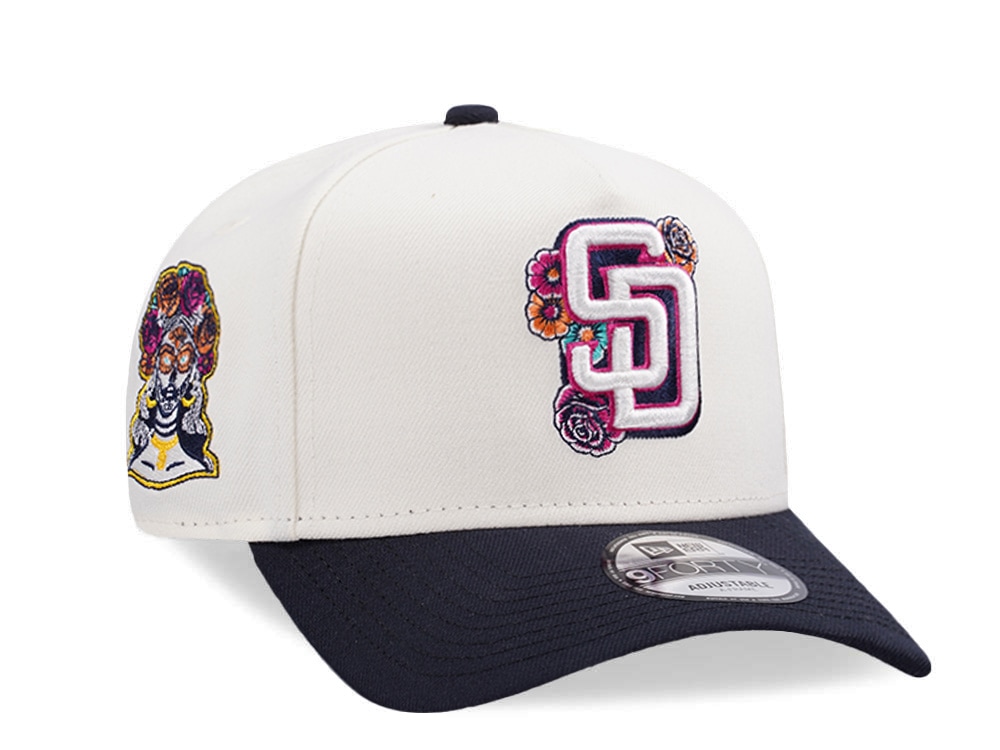 New Era San Diego Padres Dia de Muertos Floral Chrome Two Tone Edition 9Forty A Frame Snapback Hat