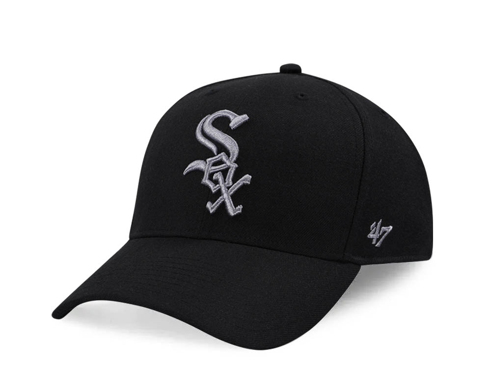 47Brand Chicago White Sox Black MVP Snapback Hat